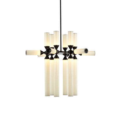 Castle CASL1802 LED Chandelier in Black/Cream.