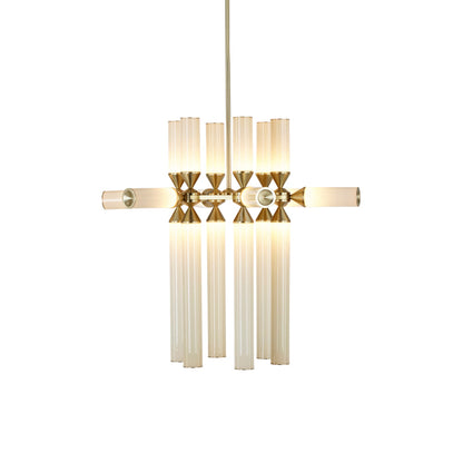 Castle CASL1802 LED Chandelier in Brushed Brass/Cream.