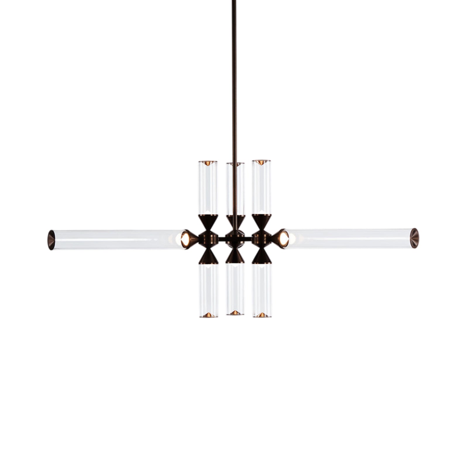 Castle CASL901 LED Chandelier in Bronze/Clear.