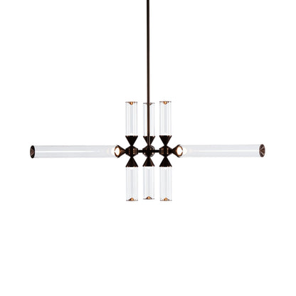 Castle CASL901 LED Chandelier in Bronze/Clear.