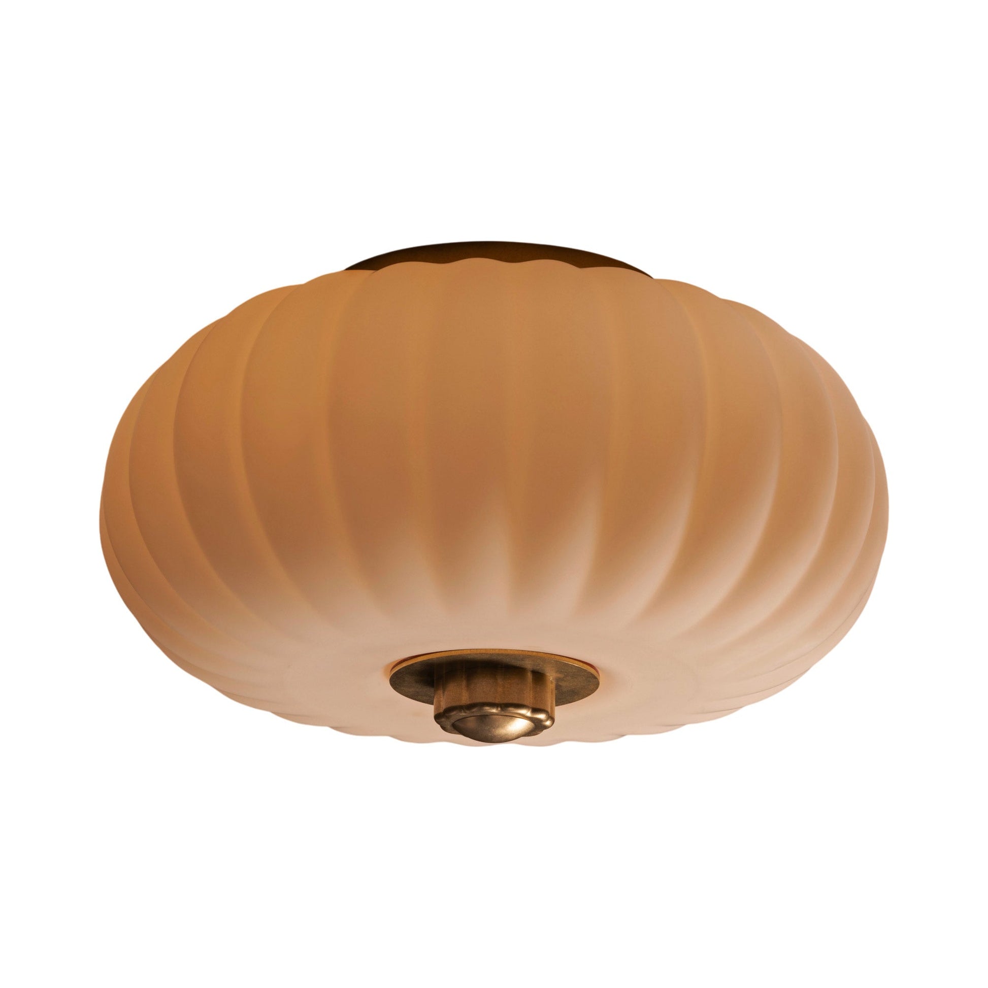 Cloud LED Flush Mount Ceiling Light in Antique Brass/Matte Cream (18-Inch).