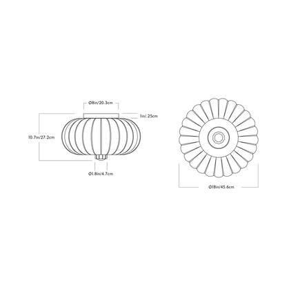Cloud LED Flush Mount Ceiling Light - line drawing.