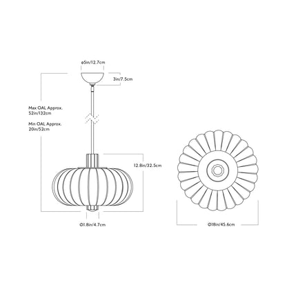 Cloud LED Pendant Light - line drawing.