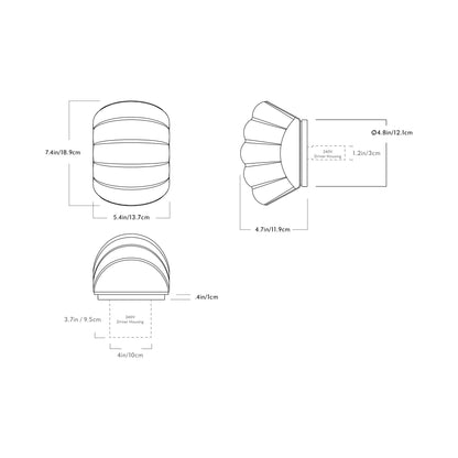 Cloud LED Wall Light - line drawing.