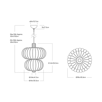 Cloud Stack LED Pendant Light - line drawing.