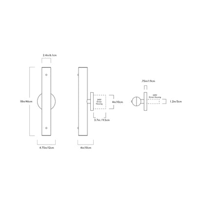 Counterweight Circle LED Wall Light - line drawing