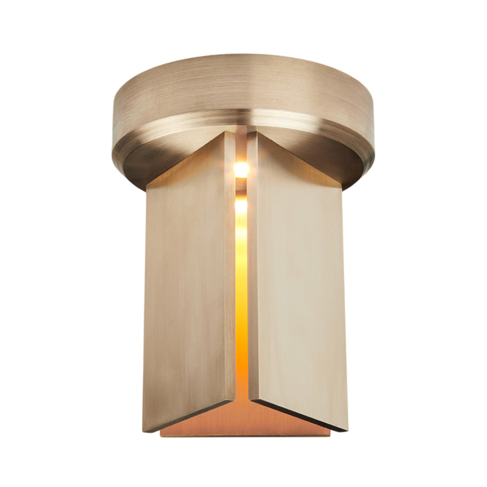 Delta LED Flush Mount Ceiling Light in Unlacquered Brass (5.95-Inch).