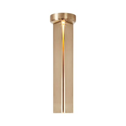 Delta LED Flush Mount Ceiling Light in Unlacquered Brass (19.3-Inch).