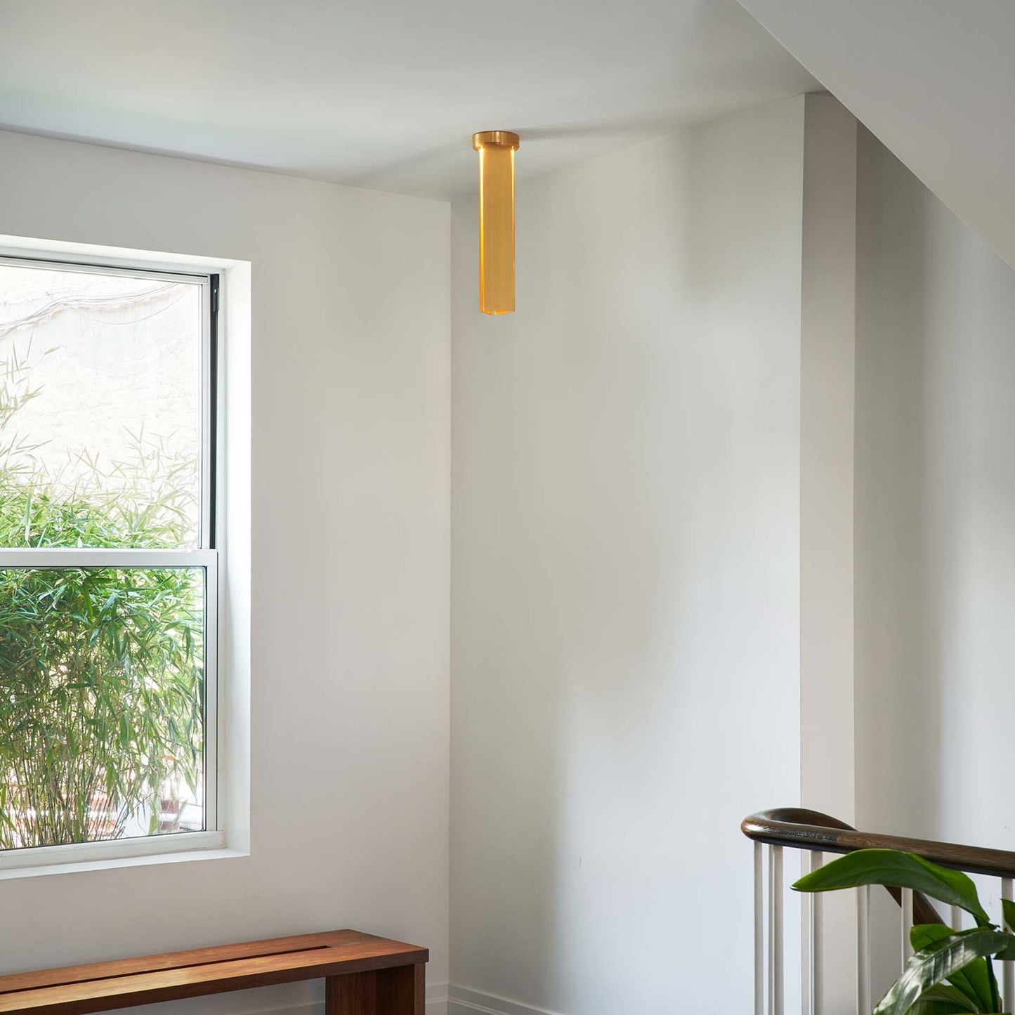 Delta LED Flush Mount Ceiling Light in living room.