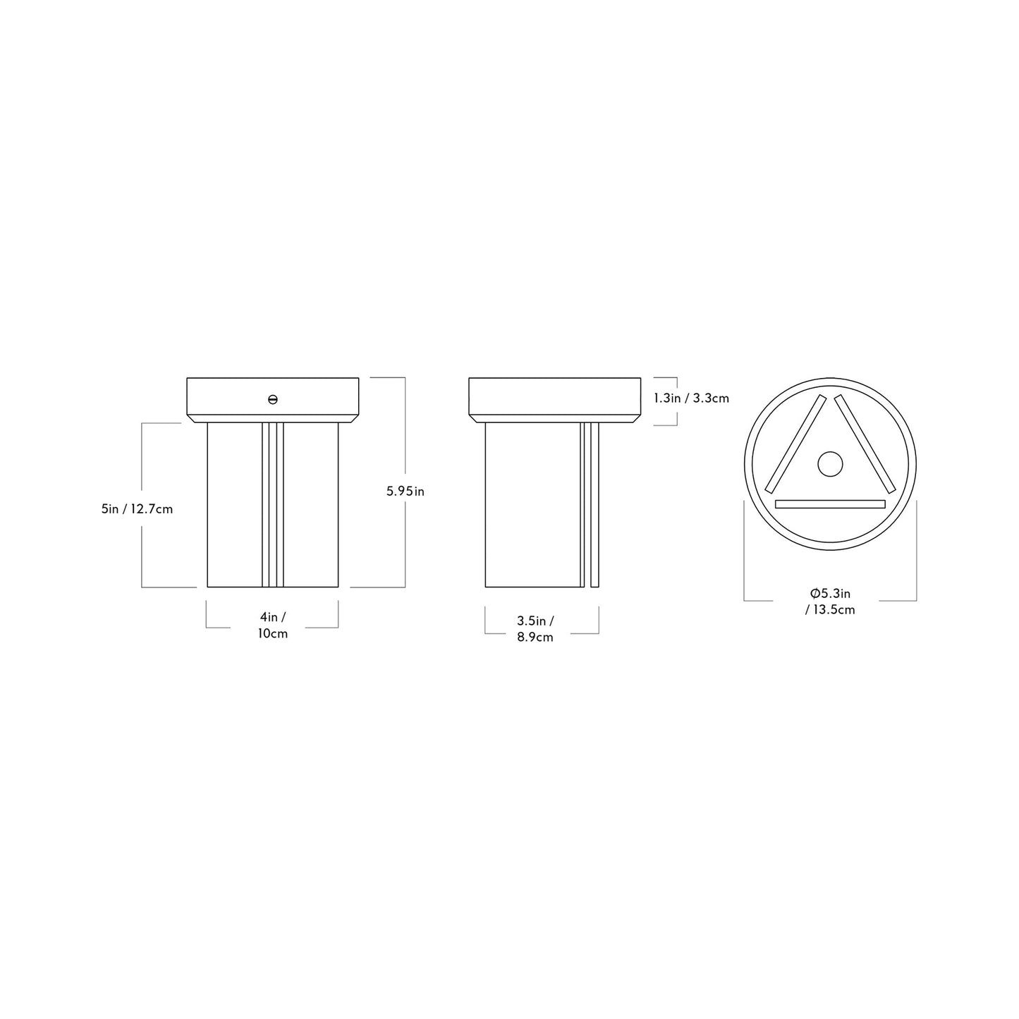 Delta LED Flush Mount Ceiling Light - line drawing.