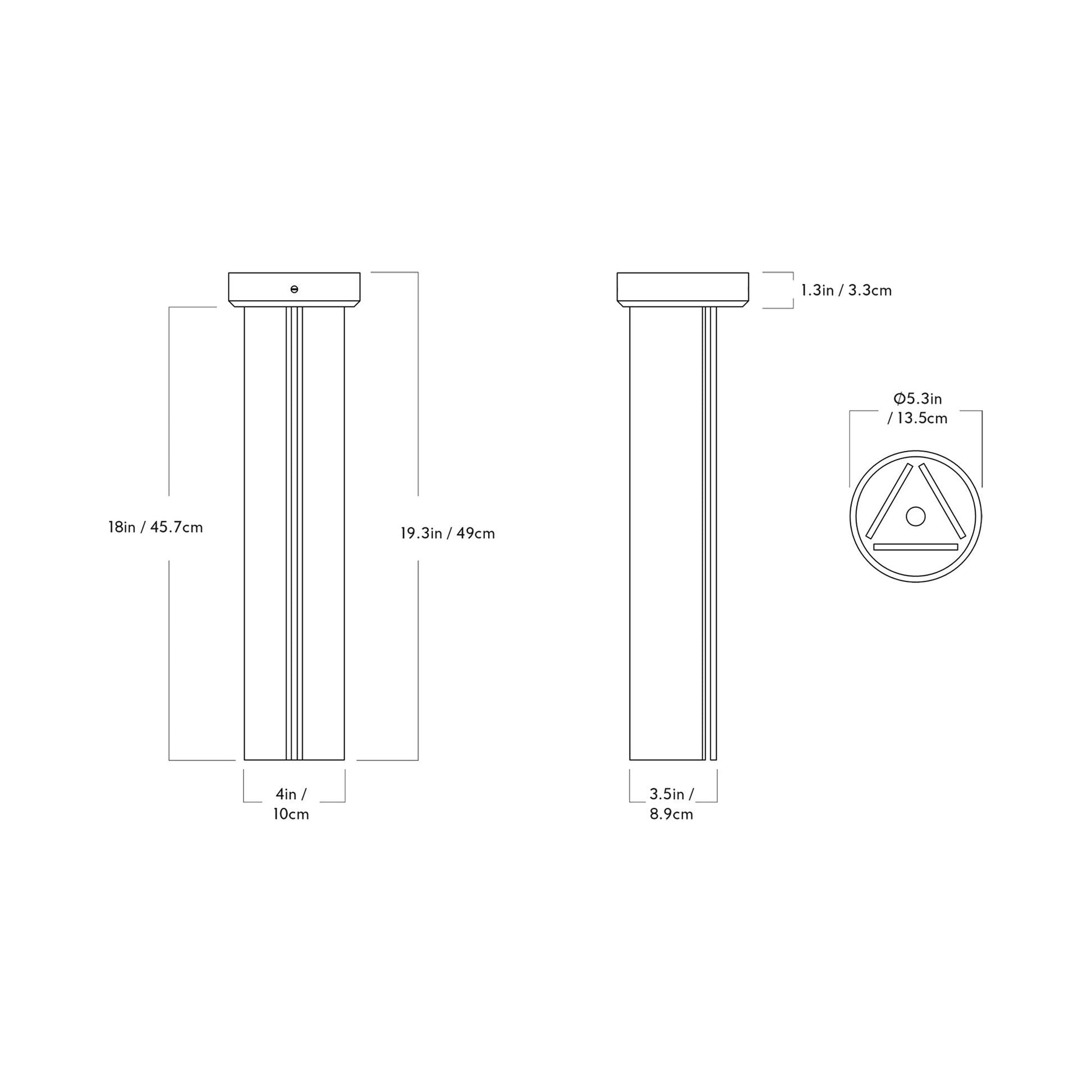 Delta LED Flush Mount Ceiling Light - line drawing.