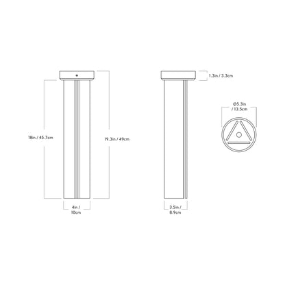 Delta LED Flush Mount Ceiling Light - line drawing.