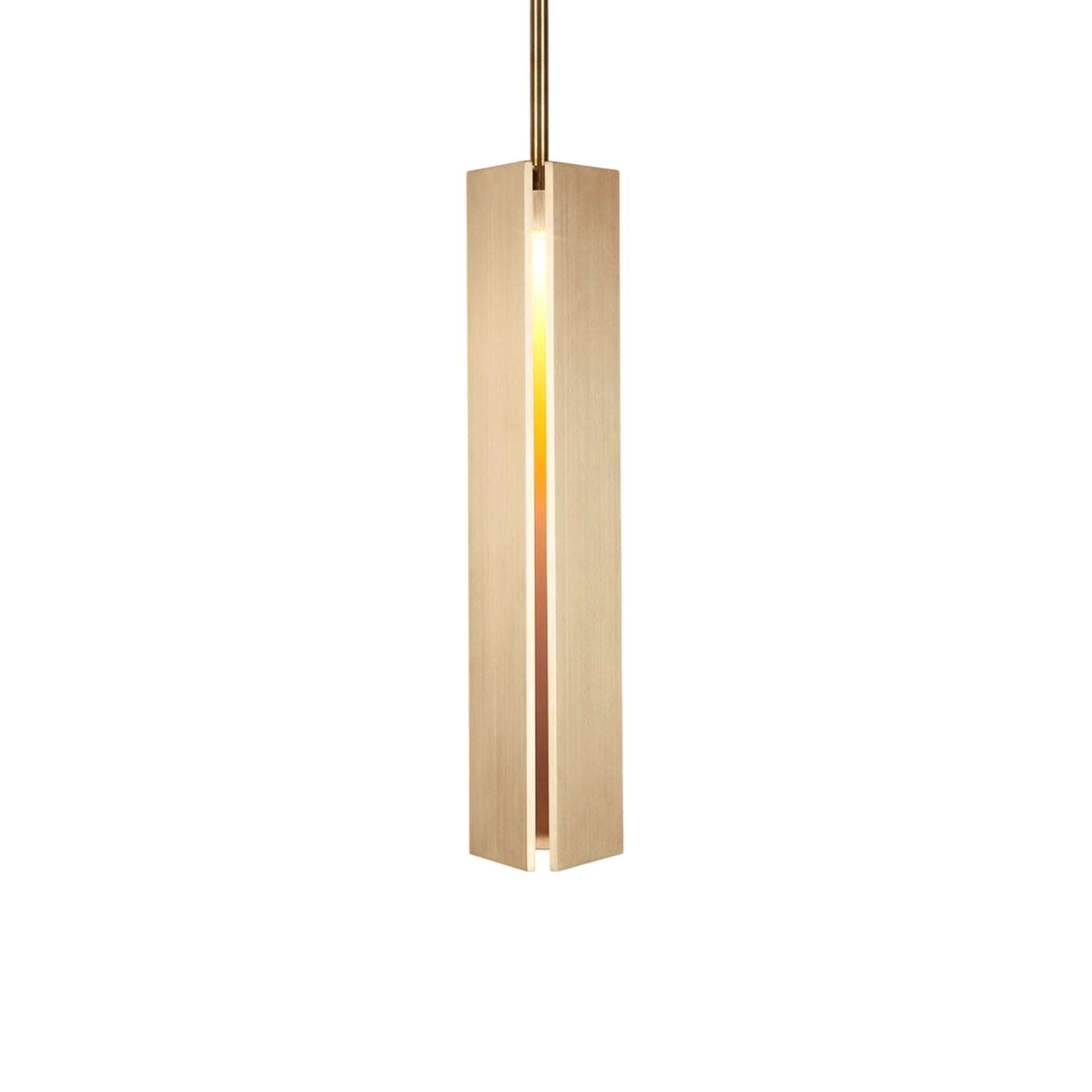 Delta LED Pendant Light in Unlacquered Brass.