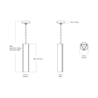 Delta LED Pendant Light - line drawing.