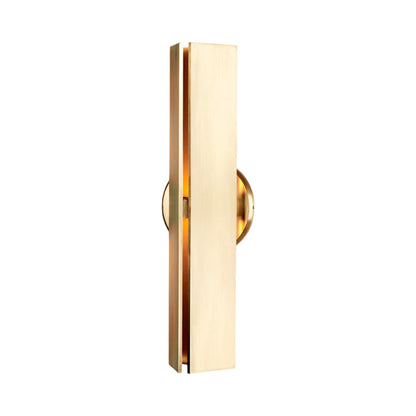 Delta LED Wall Light in Unlacquered Brass.