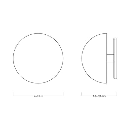 Eclipse Fixed LED Wall Light - line drawing.