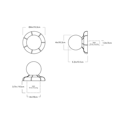 Epoch Wall Light - line drawing.