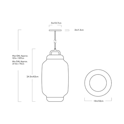 Esper LED Pendant Light - line drawing.