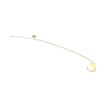 Fiddlehead Flush Mount Ceiling Light in Brushed Brass/Cream.