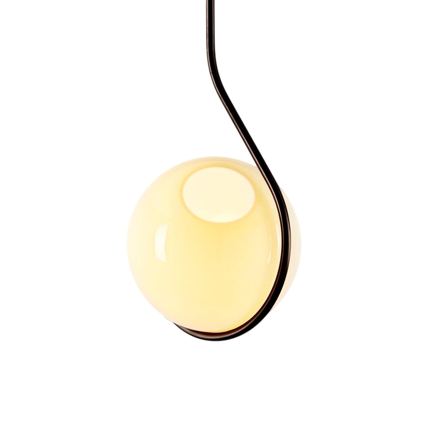 Fiddlehead Pendant Light in Bronze/Cream.