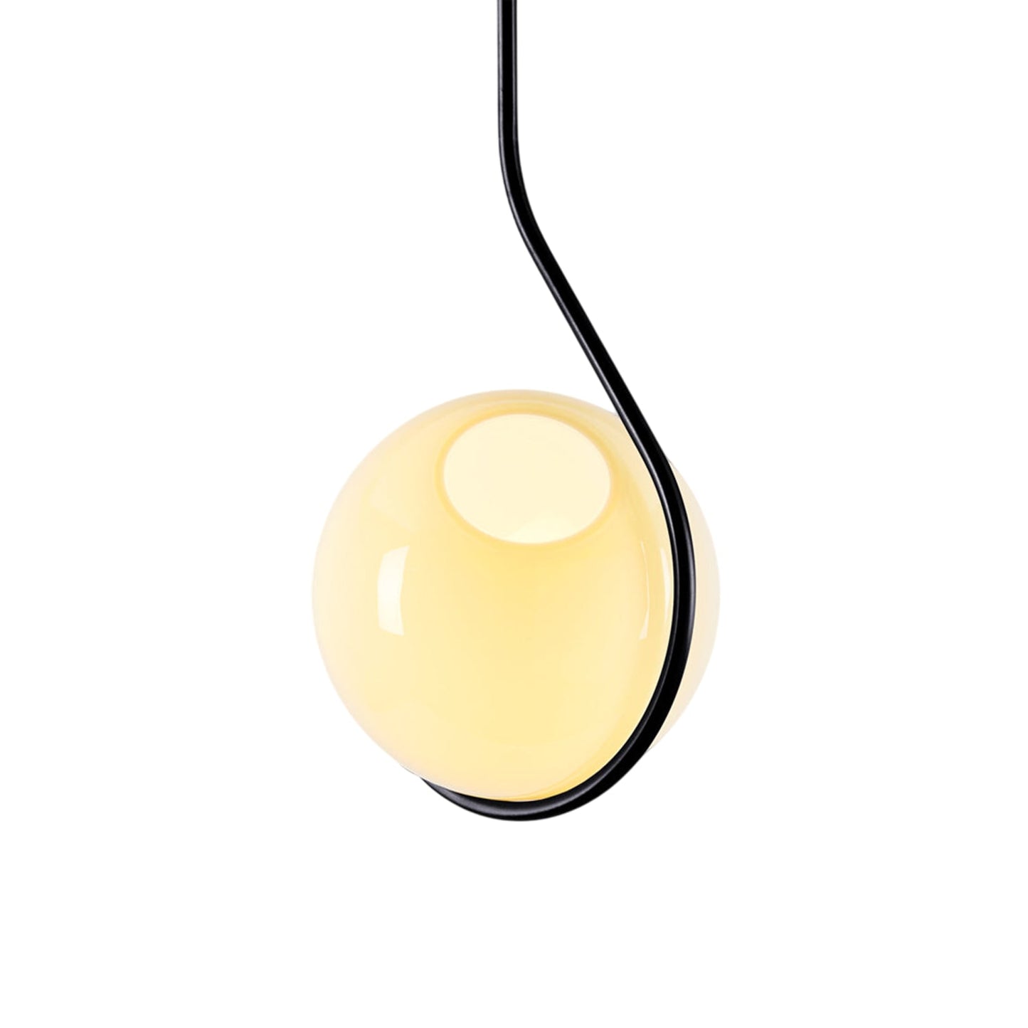 Fiddlehead Pendant Light in Matte Black/Cream.