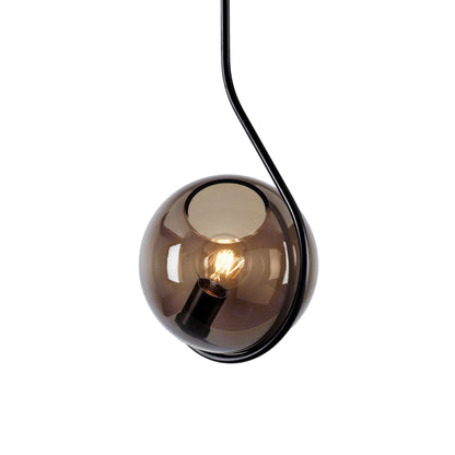 Fiddlehead Pendant Light in Matte Black/Smoke.