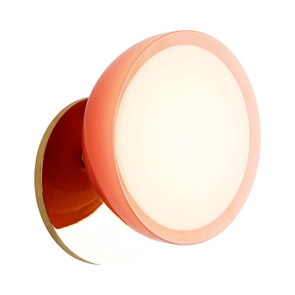 Geode LED Wall Light in Polished Brass/Pink.
