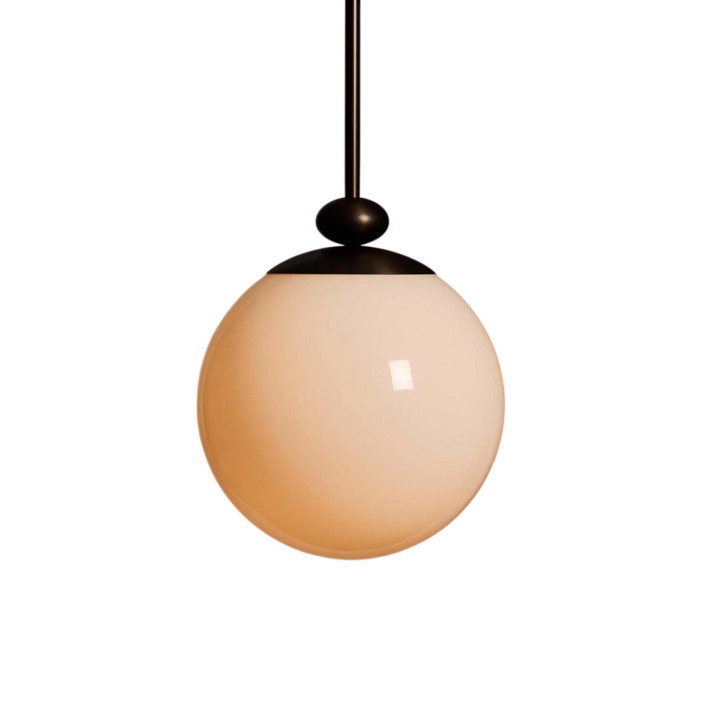 The Roll and Hill Globe RAHP3 LED Pendant Light in Oil Rubbed Bronze/Opal Glass with Smooth Texture.