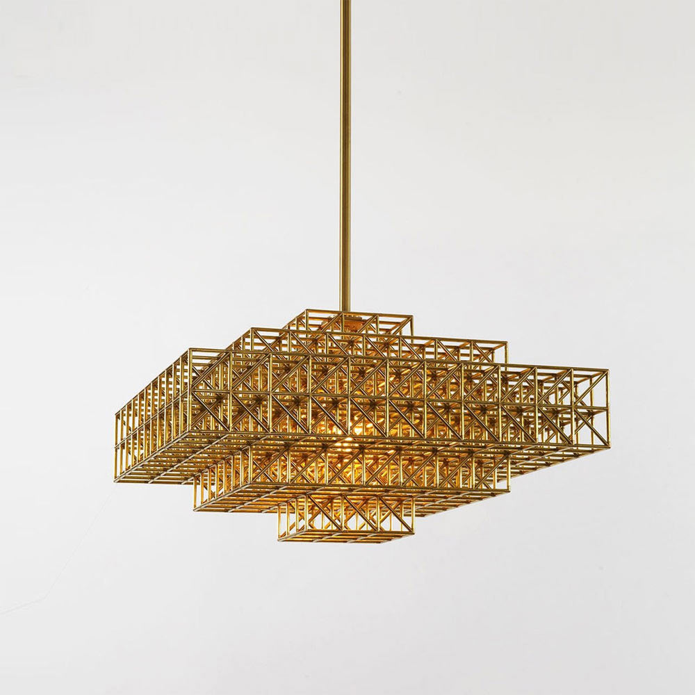Gridlock LED Chandelier in Detail.