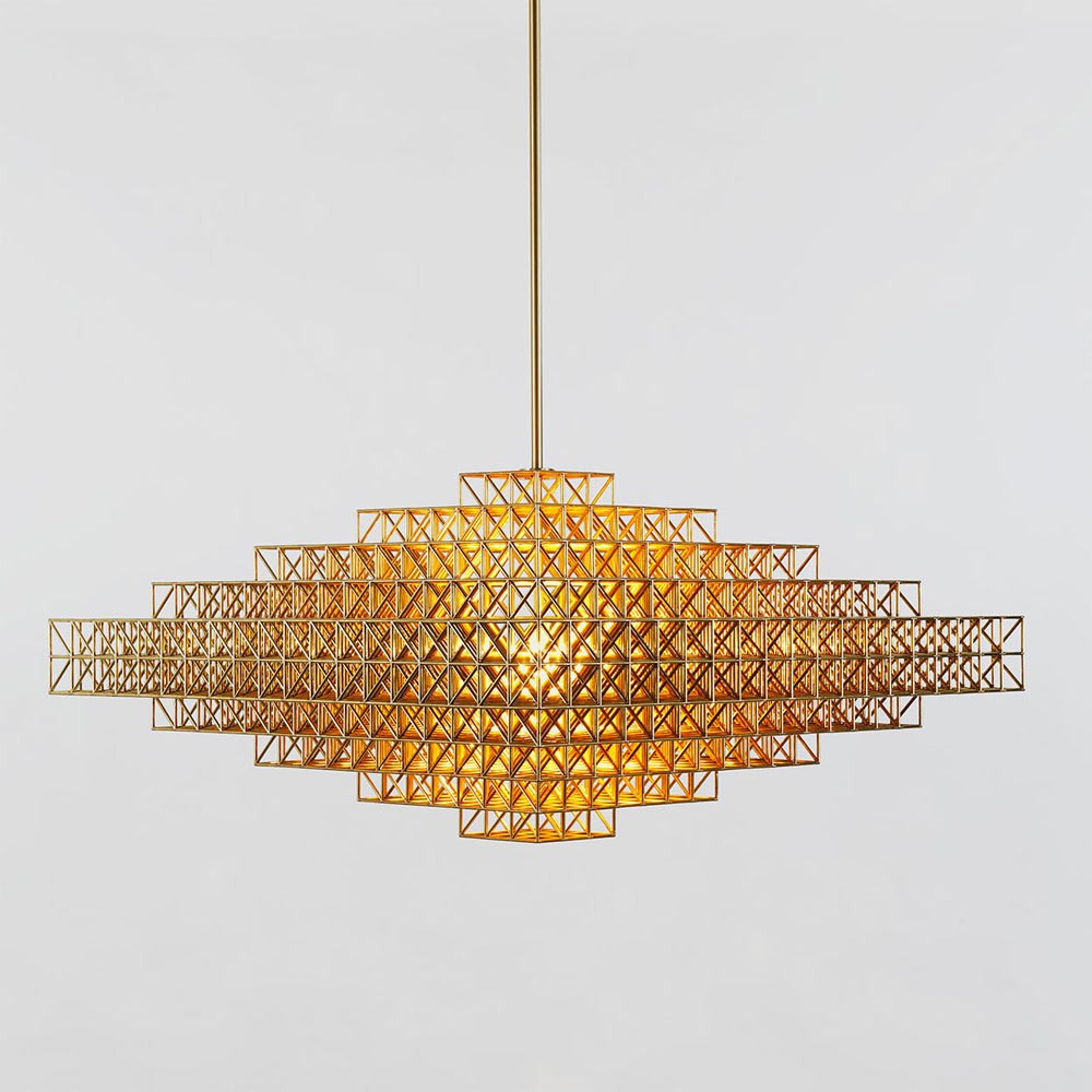 Gridlock LED Chandelier in Detail.