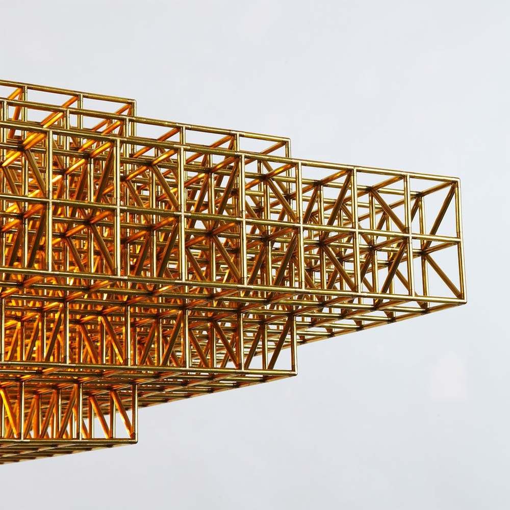Gridlock LED Chandelier in Detail.