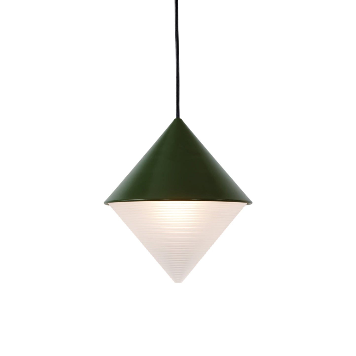 Half and Half Cone Pendant Light in Green.