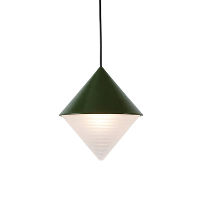 Half and Half Cone Pendant Light in Green.