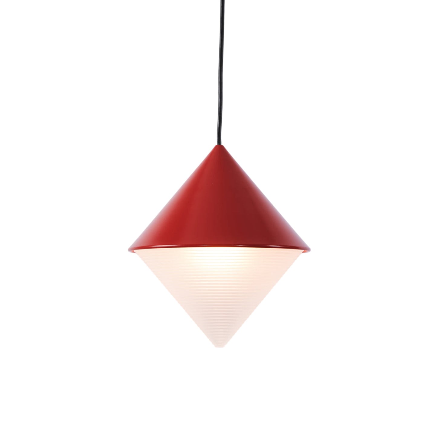 Half and Half Cone Pendant Light in Red.