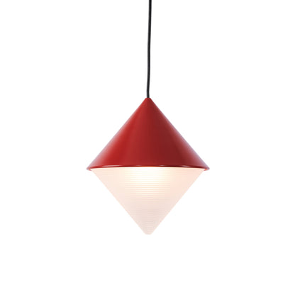 Half and Half Cone Pendant Light in Red.