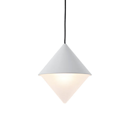 Half and Half Cone Pendant Light in White.