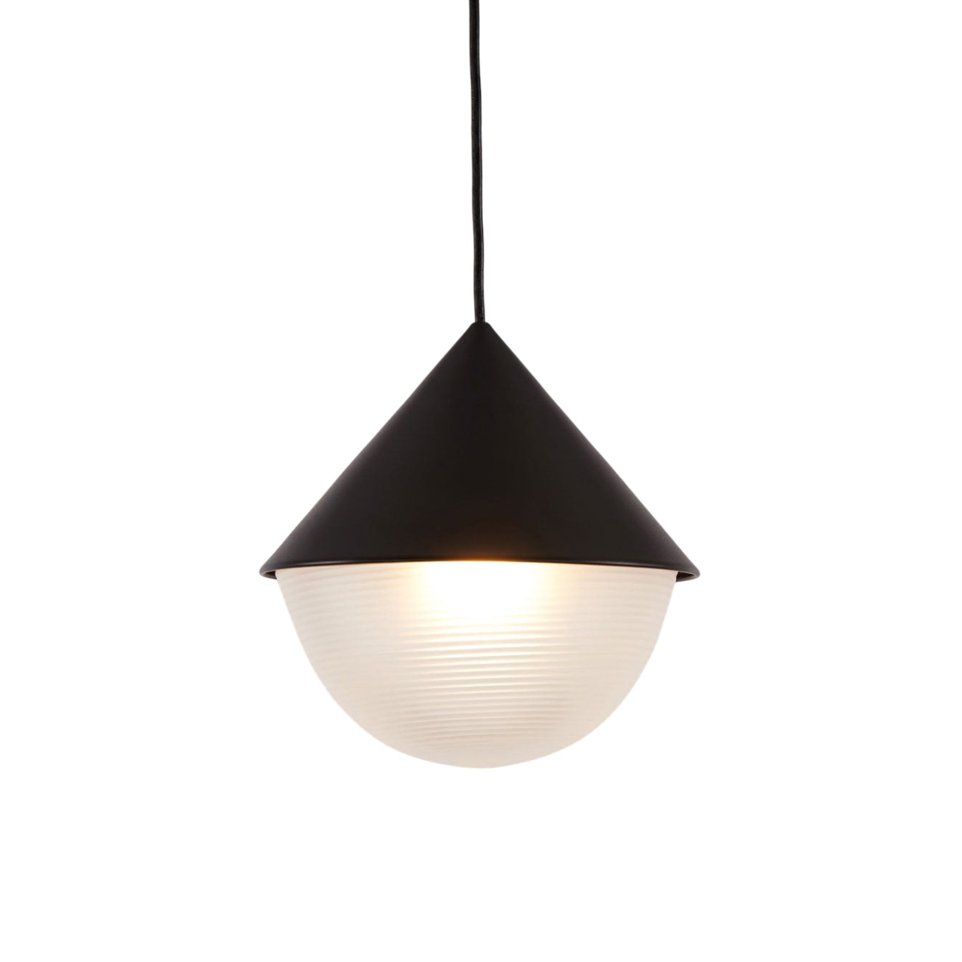 Half and Half Hemisphere Pendant Light in Black.