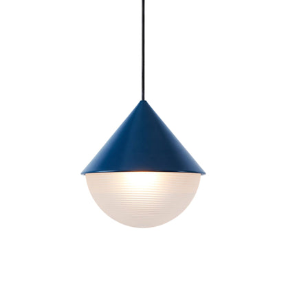 Half and Half Hemisphere Pendant Light in Blue.