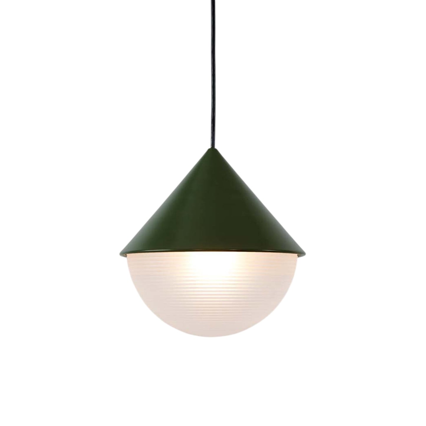 Half and Half Hemisphere Pendant Light in Green.