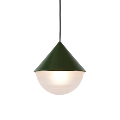 Half and Half Hemisphere Pendant Light in Green.