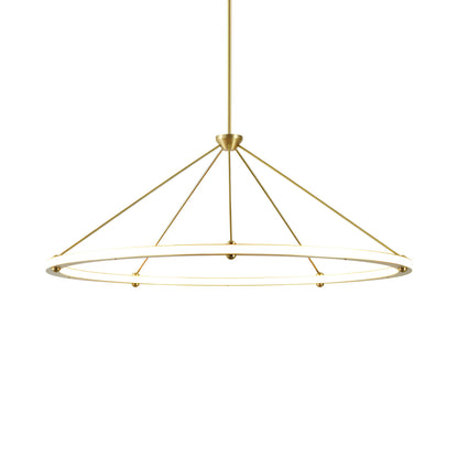 Halo Circle LED Pendant Light in Brushed Brass.