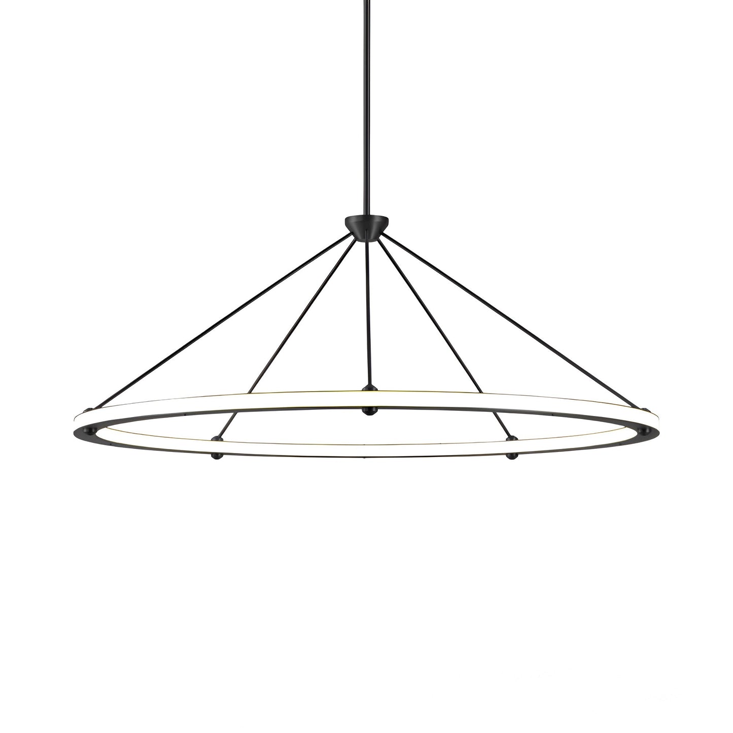 Halo Circle LED Pendant Light in Matte Black.