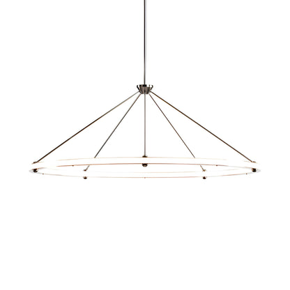 Halo Circle LED Pendant Light in Polished Nickel.