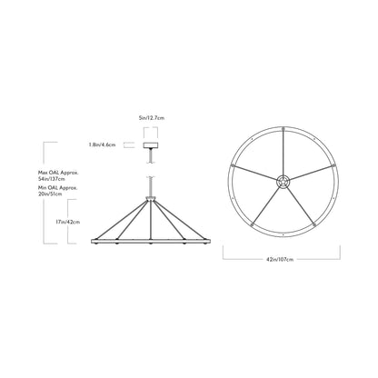 Halo Circle LED Pendant Light - line drawing.