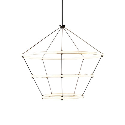 Halo LED Chandelier in Polished Nickel (3-Ring).