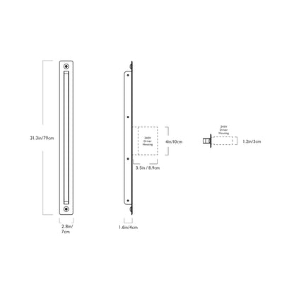 Halo LED Wall Light - line drawing.