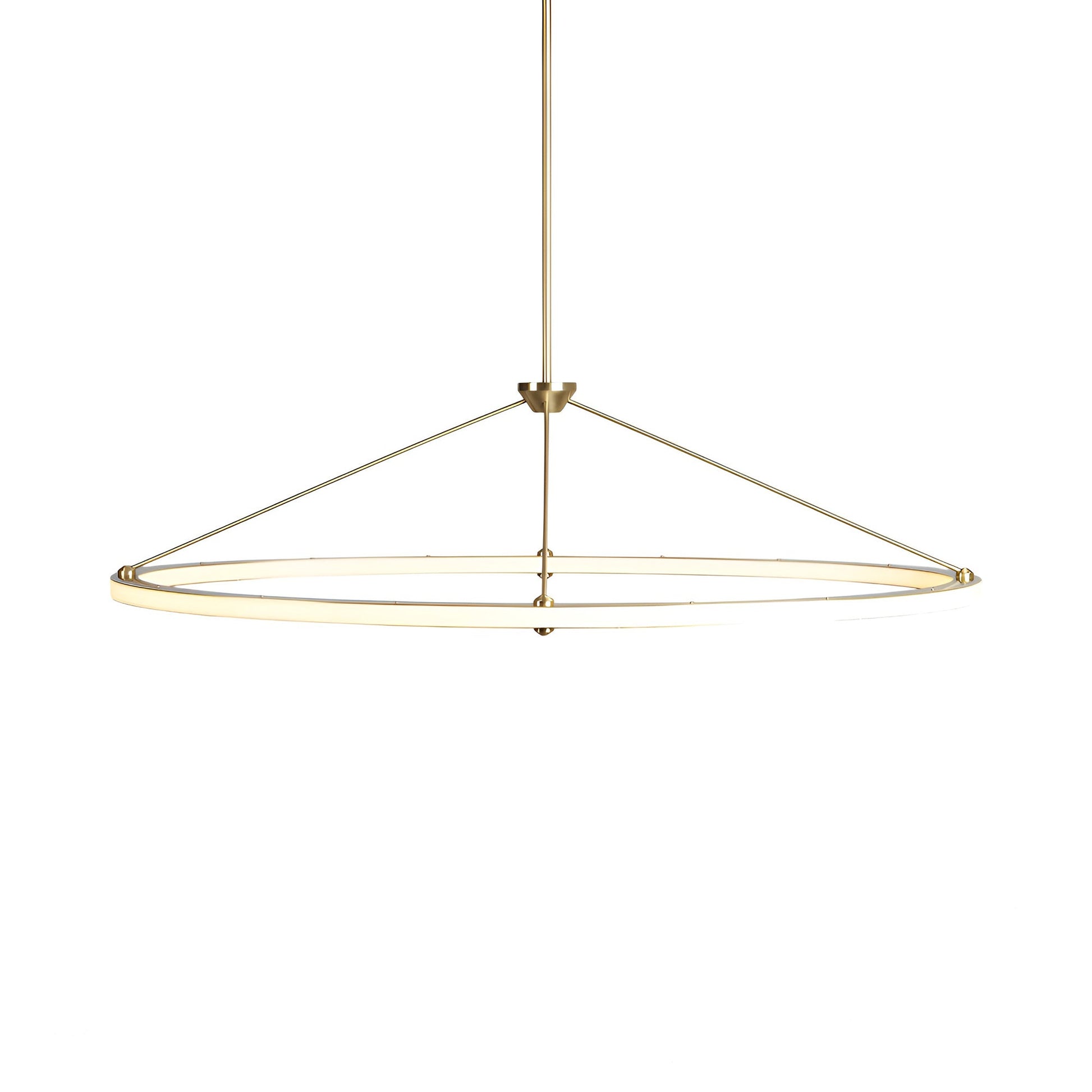 Halo Oval LED Pendant Light in Brushed Brass.