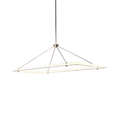 Halo Rectangle LED Pendant Light in Polished Nickel.