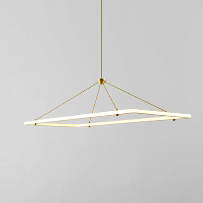 Halo Rectangle LED Pendant Light in Detail.