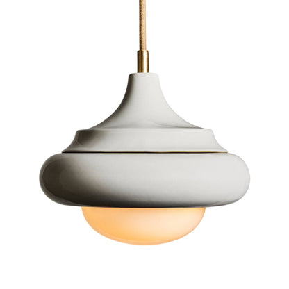 Humboldt LED Pendant Light in Alabaster Ceramic (12-Inch).